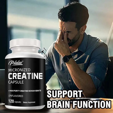 Micronized Creatine - Enhance Muscle Endurance and Improve Athletic Performance - 120 Capsules