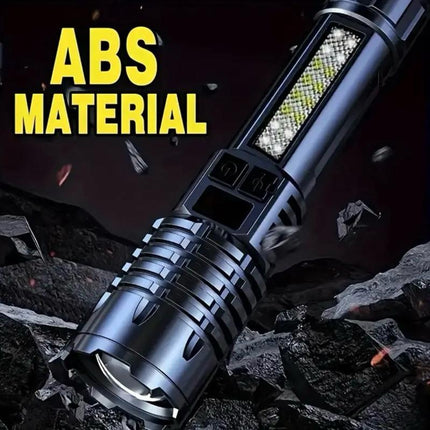 Rechargeable LED Flashlight W/ 5 Modes & Digital Display - Great Camping Accessory!